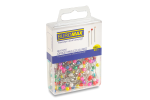 Шпильки канцелярские цветные 34мм №BM.5250 Buromax 200шт