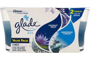 Glade Candle 2-In-1 Value Pack Moonlit Walk & Wandering Stream