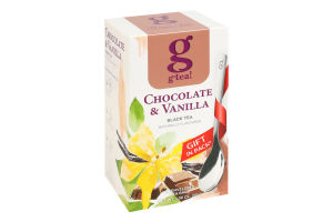 Чай черный байховый мелкий с ароматом шоколада и ванили Chocolate&vanilla G'tea! к/у 20х1.5г