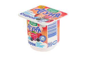 Сирок 3.9% для дітей від 8міс з наповнювачем фруктовим Малина-чорна смородина-шипшина Імуніті Агуня ст 90г