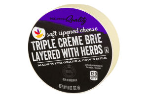 Ahold Soft Ripened Cheese Triple Creme Brie Layered with Herbs
