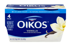 Dannon Oikos Nonfat Yogurt Vanilla - 4 PK