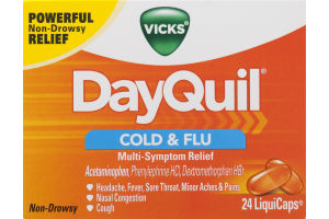 Vicks DayQuil Cold & Flu Multi-Symptom Relief LiquiCaps - 24 CT