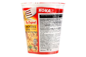 Локшина Koka зі смаком курки та кукурудзи швид/пр