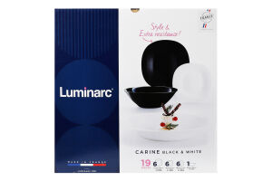 Сервіз Каріне Вайт енд Блек 19предметів артD2381 Люмінарк