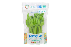 Preserve Heavy Duty Cutlery Apple Green 24ct