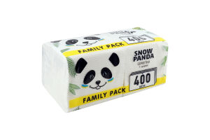 Салфетки бумажные столовые однослойные 24х24см Snow Panda 400шт