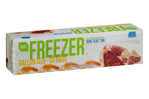 Smart Sense Freezer Bags Gallon Size - 10 CT