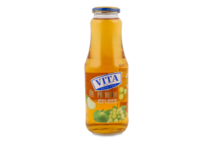 Сік відновлений освітлений пастеризований яблучно-виноградний Premium Vita с/пл 1л