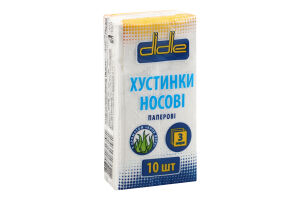 Платки носовые бумажные 3-х слойные Алоэ вера Didie 10шт