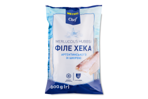 Филе хека аргентинского быстрозамороженное глазированное METRO Chef с/ш м/у 800г