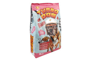Корм сухий повнораціонний для дорослих собак зі смаком баранини Turbo Dog м/у 3кг