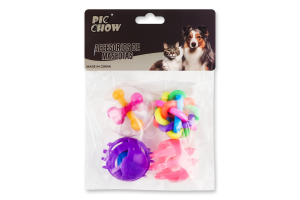 Набір іграшок для котів 4см 4шт мікс