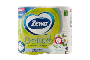 Папір туалетний 3-х шаровий Ромашка Deluxe 4шт