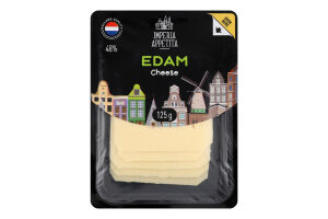Сир Едам 48% нарізка 125г газ/у Імперія Апетіта