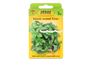 Насіння Базилік Рутан зелений дражоване на стрічці 5м 2г Седос
