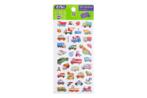 Наліпки ZiBi Kids Line 3D Транспорт мікс 18см