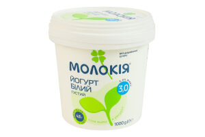 Йогурт 3% густой Белый Молокія ведро 1000г