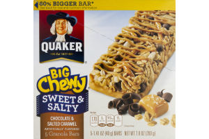 Quaker Granola Bars Big Chewy Sweet & Salty Chocolate & Salted Caramel - 5 CT