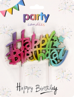 Свеча-топпер разноцветная 8х8.5см №KYYW153 Happy Birthday Fenglin 1шт