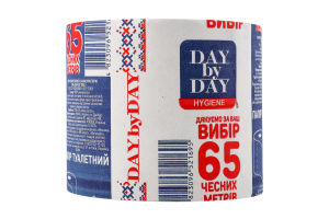 Папір туалетний макулатурний 65чесних метрів 1шар 1шт Day by Day
