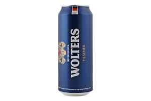Пиво 0.5л 4.9% светлое фильтрованное пастеризованное Pilsener Wolters ж/б
