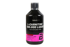 Добавка диетическая ароматизированная со вкусом черешни L-carnitine 100.000 liquid BioTechUSA 500мл