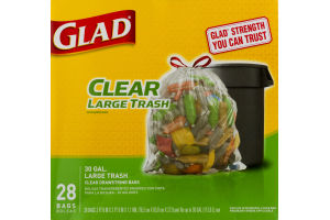 Glad Clear Drawstring Large Trash 30 GAL. - 28 CT