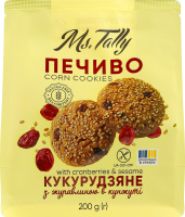 Печенье кукурузное с клюквой в кунжуте Ms.Tally м/у 200г