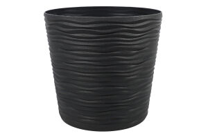 Горщик д/квітів Фьюжн 3,5л граніт з вставкою низький d20*18см арт115088 Алеана
