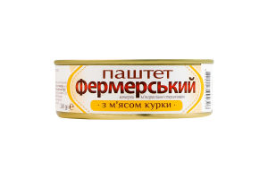 Паштет с мясом курицы стерилизованный Фермерський ж/б 240г