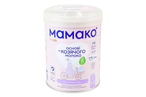 Суміш молочна суха для дітей 6-12міс на козячому молоці 2 Premium Мамако з/б 800г