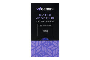 Бленд чаю кенійського чорного і чебрецю з м'ятою та ароматом персика Магія чебрецю Gemini в/с к/у 25х1.5г