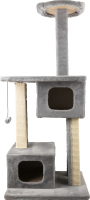 Дряпка-будинок д/котів Говерла сіра хутро 54*54*129см Lucky Pet