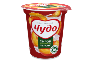 Творожок 5% взбитый с наполнителем фруктовым Персик Чудо ст 170г
