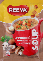 Крем-суп швидкого приготування зі смаком грибів з крутонами Грибний Reeva м/у 15.5г