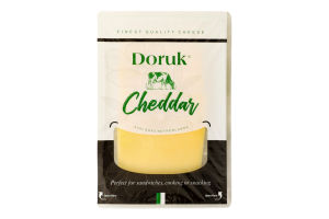 Сир Чеддар білий 50% нарізаний скибками 100г газ/уп Doruk