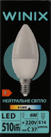 Лампа нейтральне світло C37 6W E14 4100K LED Winix 1шт