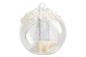 Прикраса ялинкова Куля з Полярн ведмедем скло 8см