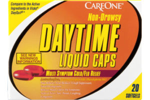 CareOne Daytime Liquid Caps Non-Drowsy Multi Symptom Cold/Flu Relief - 20 CT