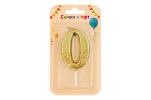 Свеча-цифра в торт 0 Металлик Festa (Guangzhou) Co. Ltd 1шт