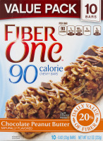 Fiber One 90 Calorie Chewy Bars Chocolate Peanut Butter Value Pack - 10 CT