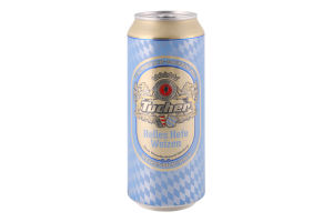 Пиво 0.5л 5.2% світле нефільтроване неосвітлене пастеризоване Helles Hefe weizen Tucher з/б