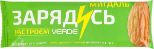 Батончик з вітаміном D3, мигдалем та білим шоколадом з підсолоджувачами Зарядись настроєм Verde м/у 30г