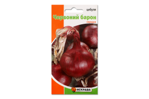 Насіння Цибуля Червоний барон 1г Яскрава