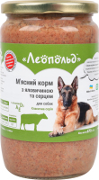 Корм консервированный мясной для собак С говядиной и сердцем Классическая серия Леопольд с/б 670г