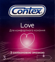 Презервативи латексні з силіконовою змазкою Love Contex 3шт