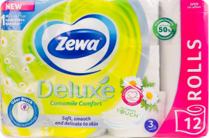Бумага туалетная 3-х слойная Camomile Comfort Deluxe Zewa 12шт