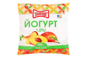 Йогурт 1% с сахаром и наполнителем Персик Злагода м/у 400г