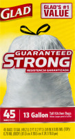 Glad Tall Kitchen Drawstring Trash Bags, 13 Gallon, 45 Count